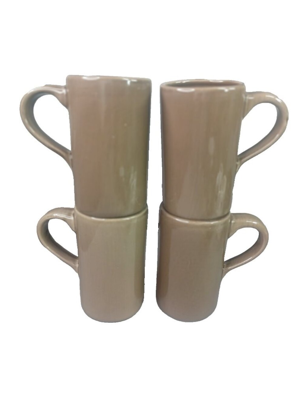 4 Pottery Barn Studio Barbara Eigen Cocoa 12 oz Coffee Mugs Tall Tea Cups 5+LB